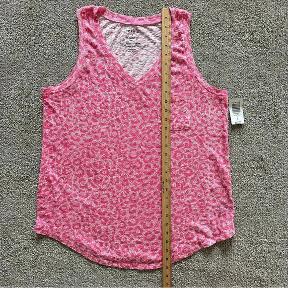 Torrid Pink Leopard Pocket Heritage‎ Slub V-Neck Tank Top Large - Picture 5 of 6